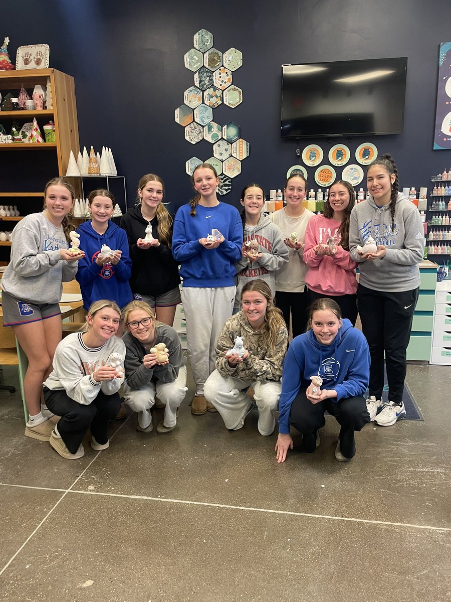_Lady_Cougars_'s tweet photo. A day in the life of a Lady Cougar…practice/prep for district opener, team bonding showing off our artistic abilities😂, a meal together.  Enjoying every moment!!  #rollcougs https://t.co/eOgr8HXtPj
