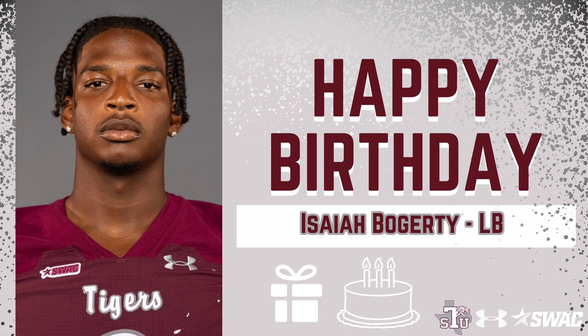 Texas Southern Football (@tsufootball) on Twitter photo Tiger Nation, let’s wish <a href="/IBogerty/">Isaiah Bogerty</a> Happy Birthday! 🎉
#WeAreTexasSouthern | #TheSauceU Tiger Nation, let’s wish <a href="/IBogerty/">Isaiah Bogerty</a> Happy Birthday! 🎉
#WeAreTexasSouthern | #TheSauceU