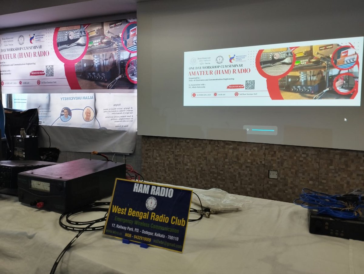 DotWmo's tweet photo. Amateur Radio’s vital role in disaster communication was highlighted at a workshop at Aliah University. 250+ students engaged in expert-led sessions, organized with #IIC, #IACDM &amp; WB Radio Club.

#HamRadio @DoT_India 
@_vu2wb_ https://t.co/GjSv4Ooljz