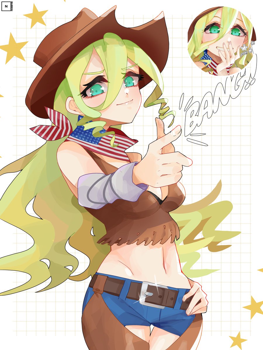 Nicosarea's tweet image. yeehaw! thank you so much for commissioning me, @GrogzillaTV !! i had tons of fun drawing miss Naddy 😊💞