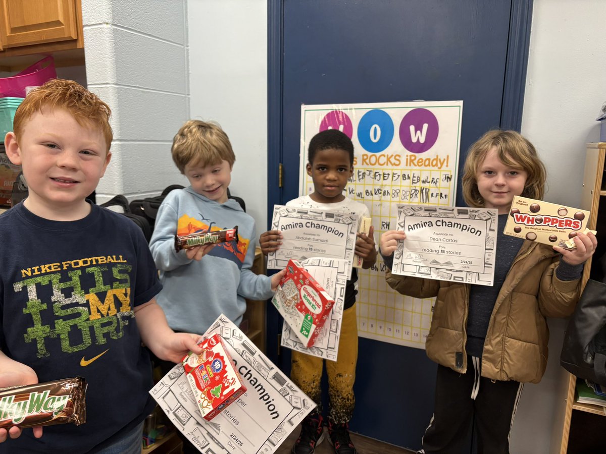 MrsWilliams_RES's tweet photo. These kids rocked out NTI snow days and racked up on prizes! @RockfieldE  @GoTeachKY https://t.co/TQFFQei1l9