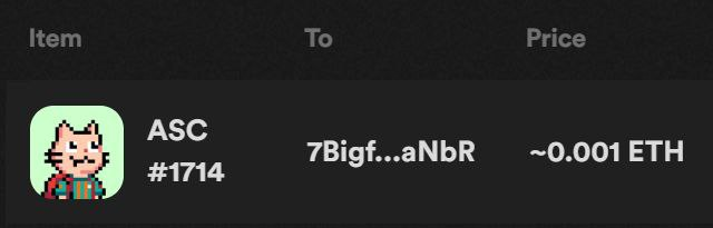 NFT ASC#1714 vừa được bán với giá 0.001 ETH

NFT ASC#1714 bị "bốc hơi" 99.79% giá trị, thấp hơn đáng kể so với giá sàn hiện tại là 0.47 ETH. 

Liệu chủ sở hữu đã vô tình niêm yết sai giá hay đây là hình thức washing trading "mua tay trái bán tay phải".
