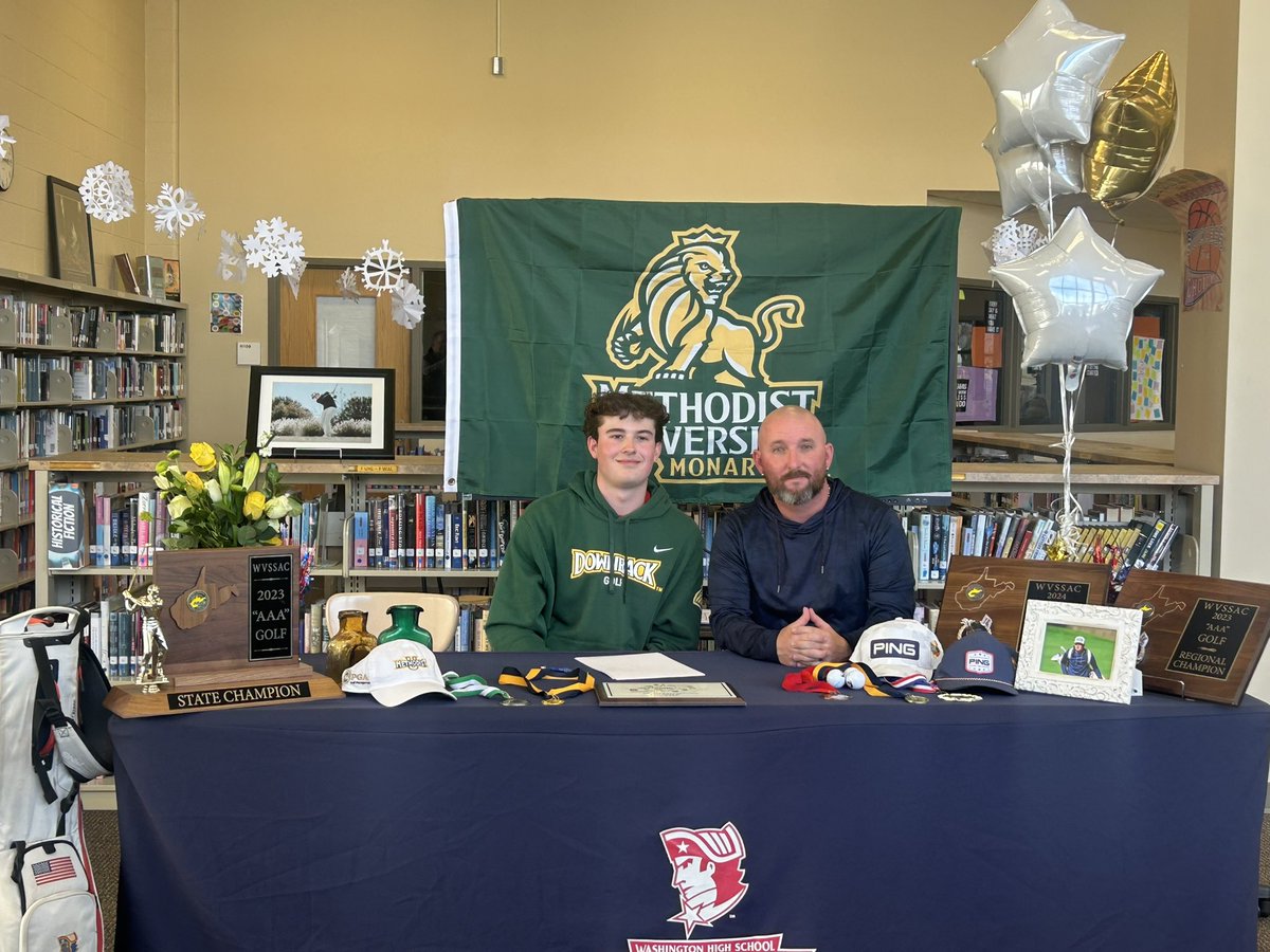 #SigningDay at Washington High School for <a href="/FirstStatePreps/">Athletic Recruiting</a> Class of 2025 Golfer <a href="/BradyCatrow/">brady catrow</a> !!! Next stop <a href="/MUPGAGolfMgt/">MUPGAGOLFMGT</a> !!!

#FIRSTSTATEPREPS
#SigningDay2025
#MethodistUniversity
#GoMonarchs