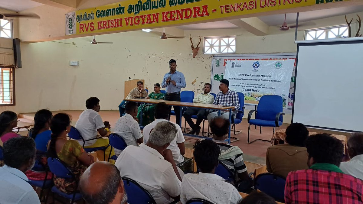 CSIR Floriculture Mission (@csirflori) on Twitter photo Under <a href="/CsirFlori/">CSIR Floriculture Mission</a> team NBRI organized an awareness training cum plant distribution program at ICAR-KVK, Tenkasi on 20.2.25. A total of 83,750 Jasminum grandiflorum seedlings, produced at the decentralized nursery were distributed to 121 farmer beneficiaries.
<a href="/akshasany/">Jagarnath Jai</a> Under <a href="/CsirFlori/">CSIR Floriculture Mission</a> team NBRI organized an awareness training cum plant distribution program at ICAR-KVK, Tenkasi on 20.2.25. A total of 83,750 Jasminum grandiflorum seedlings, produced at the decentralized nursery were distributed to 121 farmer beneficiaries.
<a href="/akshasany/">Jagarnath Jai</a>