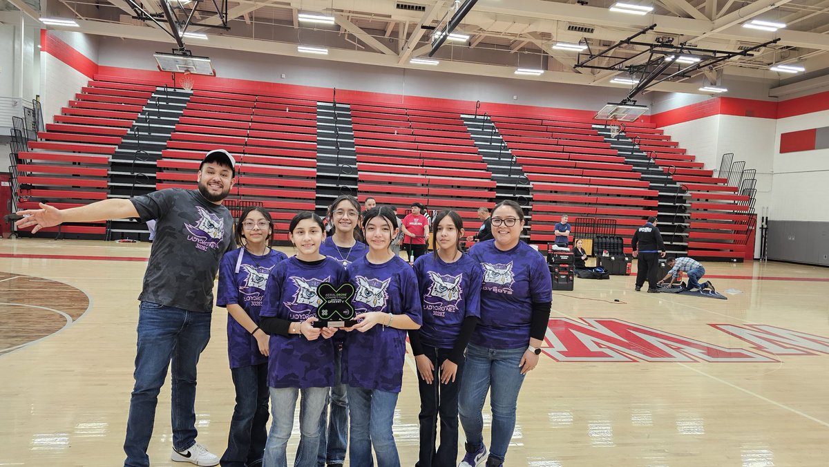 Mrs_Cortez12's tweet image. These @STAGinPG Owls soared to new heights this past Saturday @DallasisdSTEM's Aerial Drone Competition! The LadyDronez and OwlDrones won the Teamwork Mission Champion Award together and the LadyDronez took the Skills Mission Award and the All-Around Champion Award! 💜 I'm so…