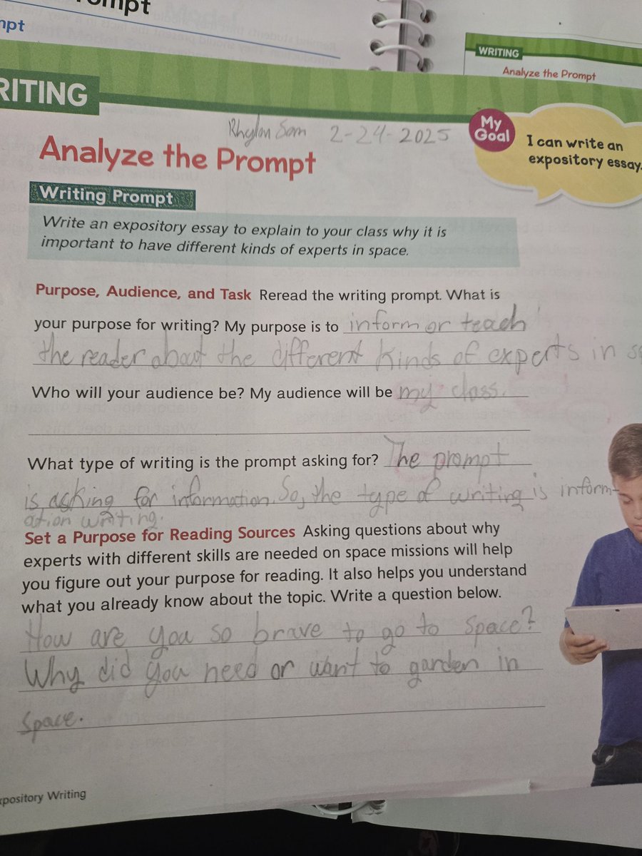 Analyzing the writing prompt will allow my students to conceptually understand how to write their expository essay. #PracticeMakesProficient #Scholars #WritersInTheMaking
#FCS <a href="/McGrawHillK12/">McGraw Hill PreK-12</a>