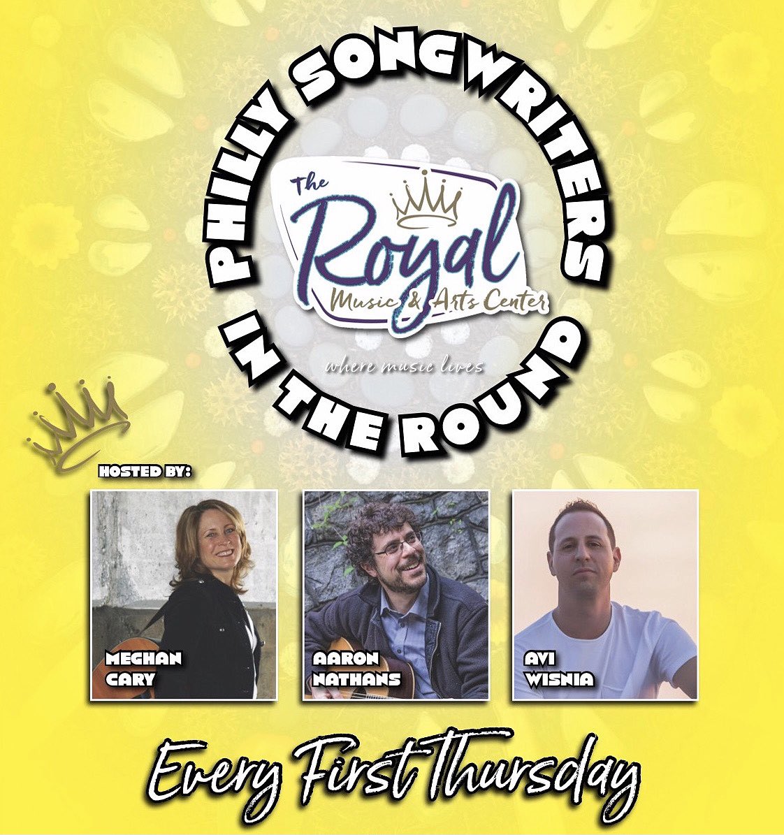It’s a brand new season! 🎶
#PhillySongwritersInTheRound monthly concert series returns every First Thursday. Join me, Meghan Cary &amp; Aaron Nathans hosting amazing songs &amp; stories at The Royal in Glenside PA. 

Returning March 6

🎟: aviwisnia.com/tour 
#livemusic #Philly