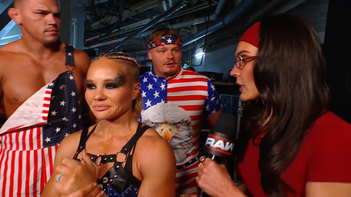 WWE's tweet photo. Who wins best dressed here?!

#WWERaw https://t.co/me5dLW9oqV