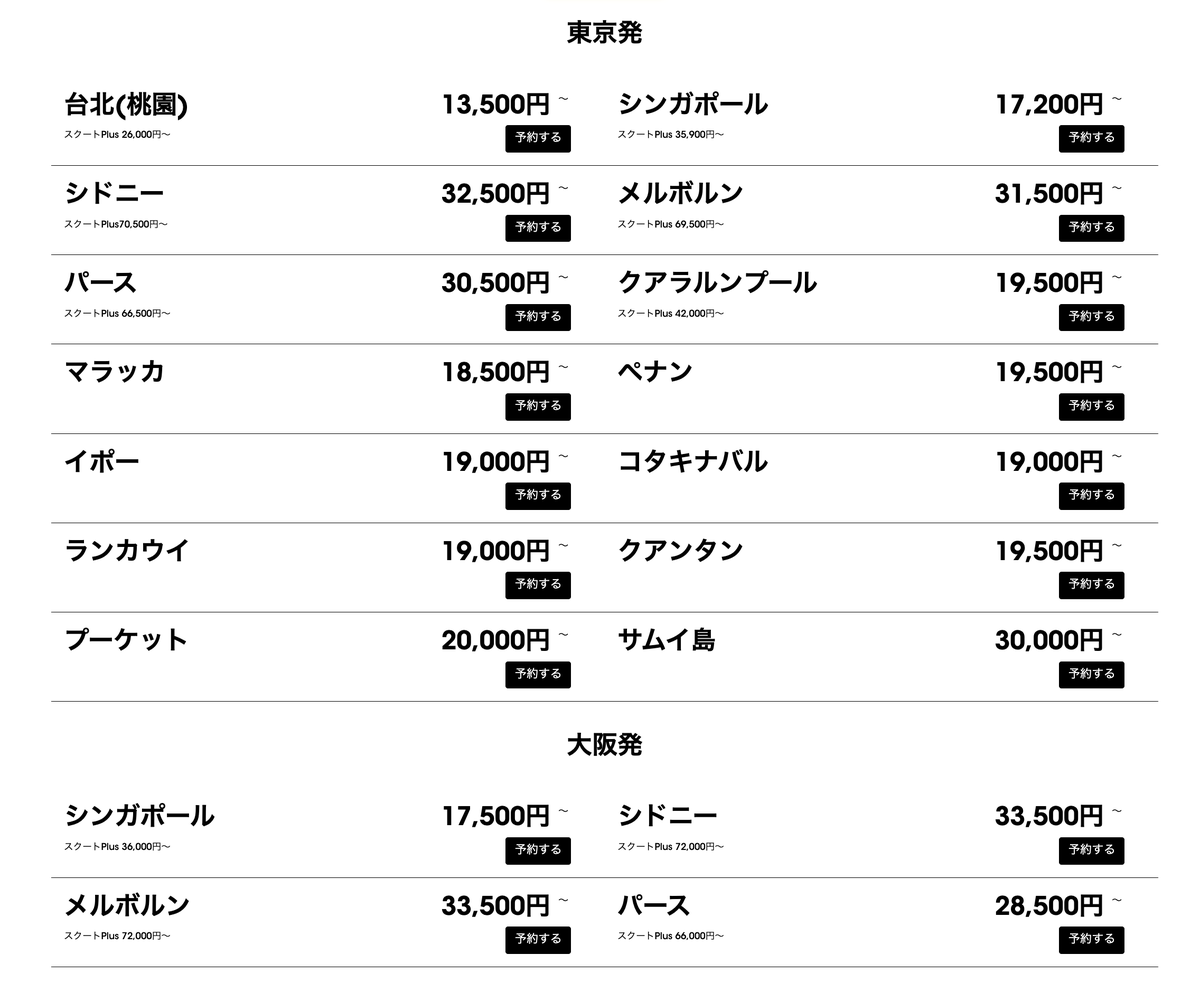 kotobong's tweet photo. スクート スクートしよう！TUESDAYS セール
【販売期間】
2/25(火)10:00~2/26(水)23:59分
【搭乗対象期間】
4/1(火)~6/26(木)
【対象路線】
成田－桃園　片道13,500円～
成田－シンガポール　片道17,200円～
関西－シンガポール　片道17,500円～
他
https://t.co/L0XBwvUoCm
#PR https://t.co/5xKg9eGzCi