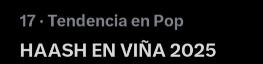 Comenten presente junto a las frases mágicas 
HAASH EN VIÑA 2025 
HAASHVILLE EN VIÑA