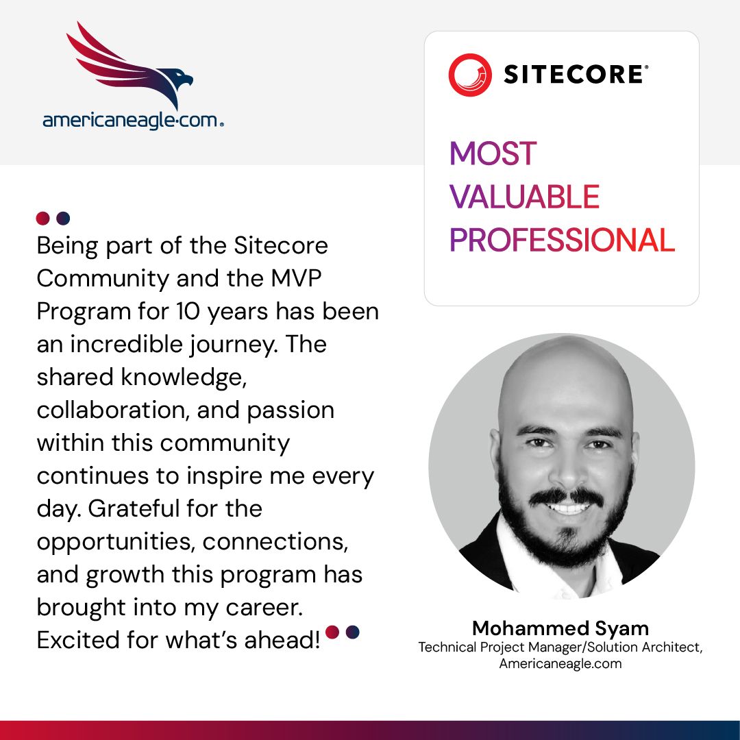 Sitecore's tweet image. 10 years as a #SitecoreMVP and countless contributions! Mohammed Syam lives his philosophy of giving to others. He provides help when needed, shares advice on topics large and small, and contributes his time and energy to lift up the community.
Congratulations Mohammed