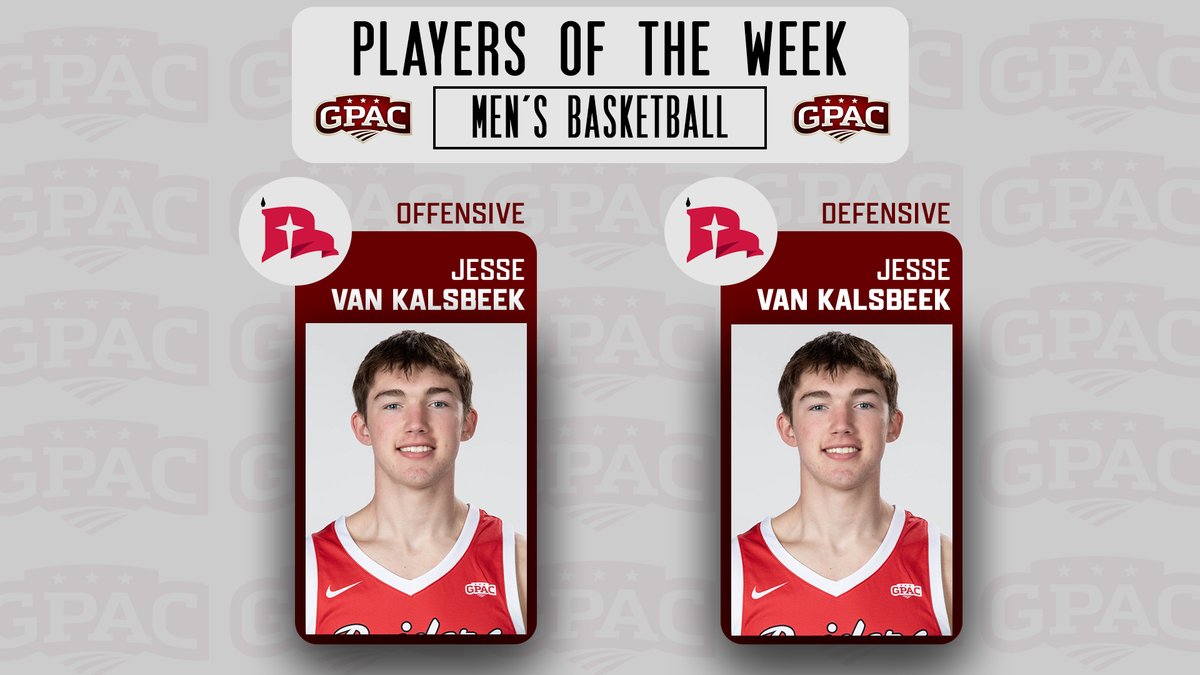 Great Plains Athletic Conference (@gpacsports) on Twitter photo MEN'S BASKETBALL: Week 17 Honors - Jesse Van Kalsbeek of <a href="/nwcraiders/">NWC Red Raiders</a> sweeps the weekly honors as the offensive and defensive player of the week.
Complete Release:
tinyurl.com/gpacmbb17 MEN'S BASKETBALL: Week 17 Honors - Jesse Van Kalsbeek of <a href="/nwcraiders/">NWC Red Raiders</a> sweeps the weekly honors as the offensive and defensive player of the week.
Complete Release:
tinyurl.com/gpacmbb17