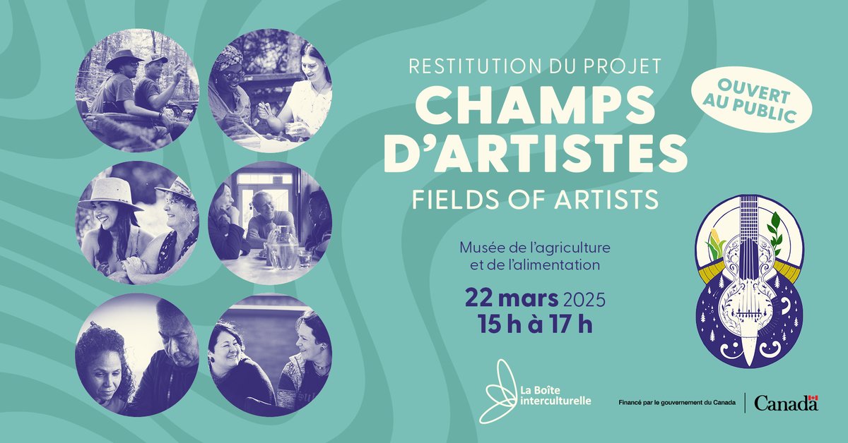LaBoiteIC's tweet photo. Rendez-vous le 22 mars au Musée québécois de l'agriculture et de l'alimentation pour la restitution du projet Champs d'artistes. https://t.co/eUxnU8jDBP
Merci à @Patrimoinecdn  pour leur soutien. https://t.co/kpNULg9Dch
