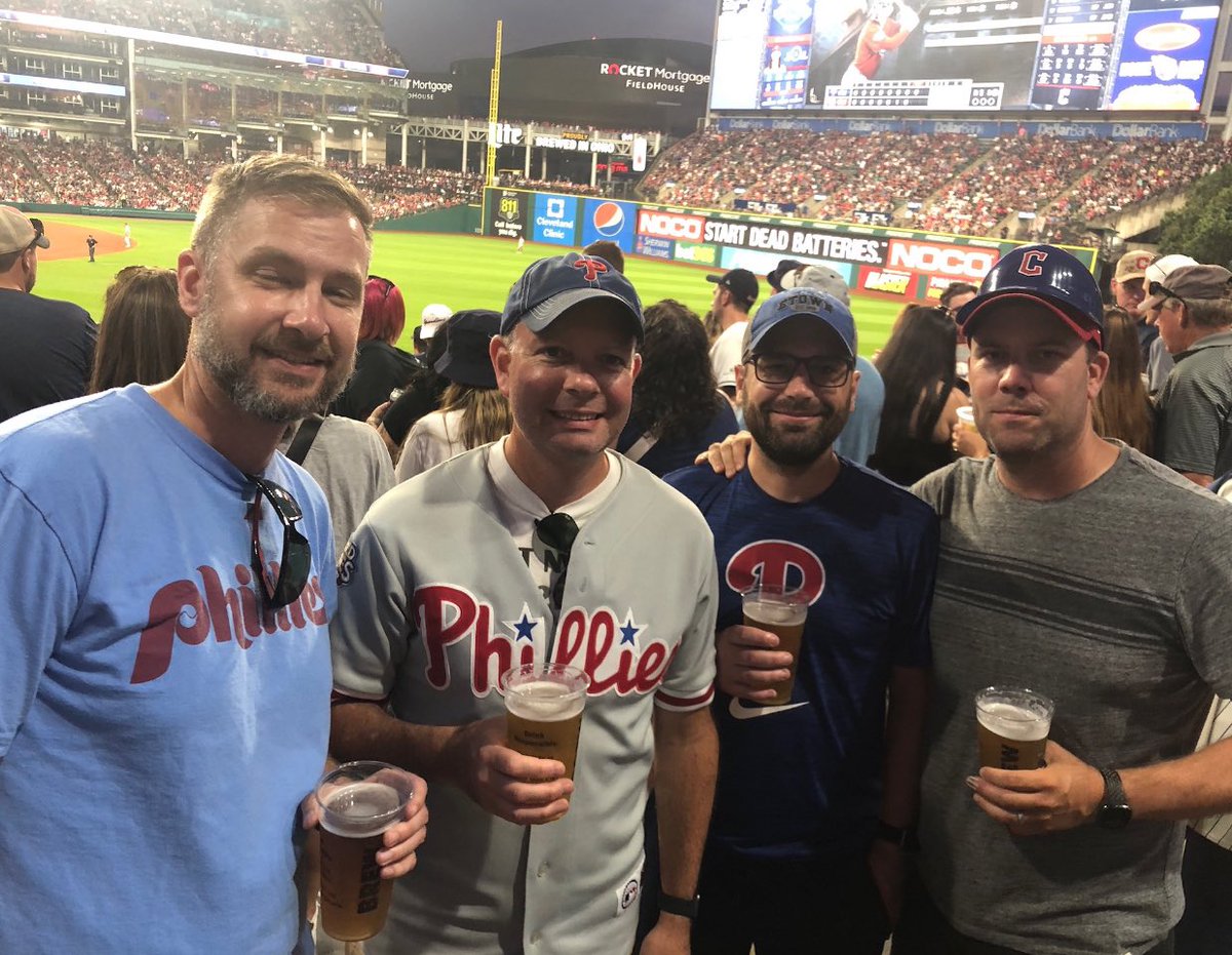 Scottiem3381's tweet photo. @whatsbrewingpa @NBCSPhilly Photo contest. Phillies vs Guardians at Progressive Field (road trip for 3 games). Some god craft beer at the ballpark! https://t.co/x2OHN3s7Ld