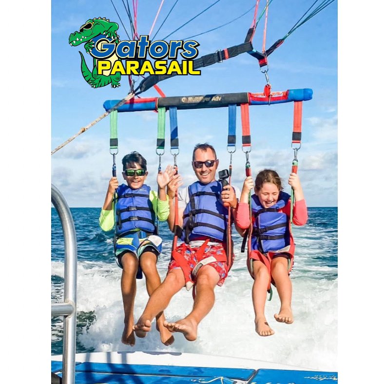 Feels soooo good to be back out on the water with customers back up in the air!  
That’s right, Gators Parasail at Johns Pass in Madeira Beach is OPEN!  
Book your parasailing adventure today! 😃