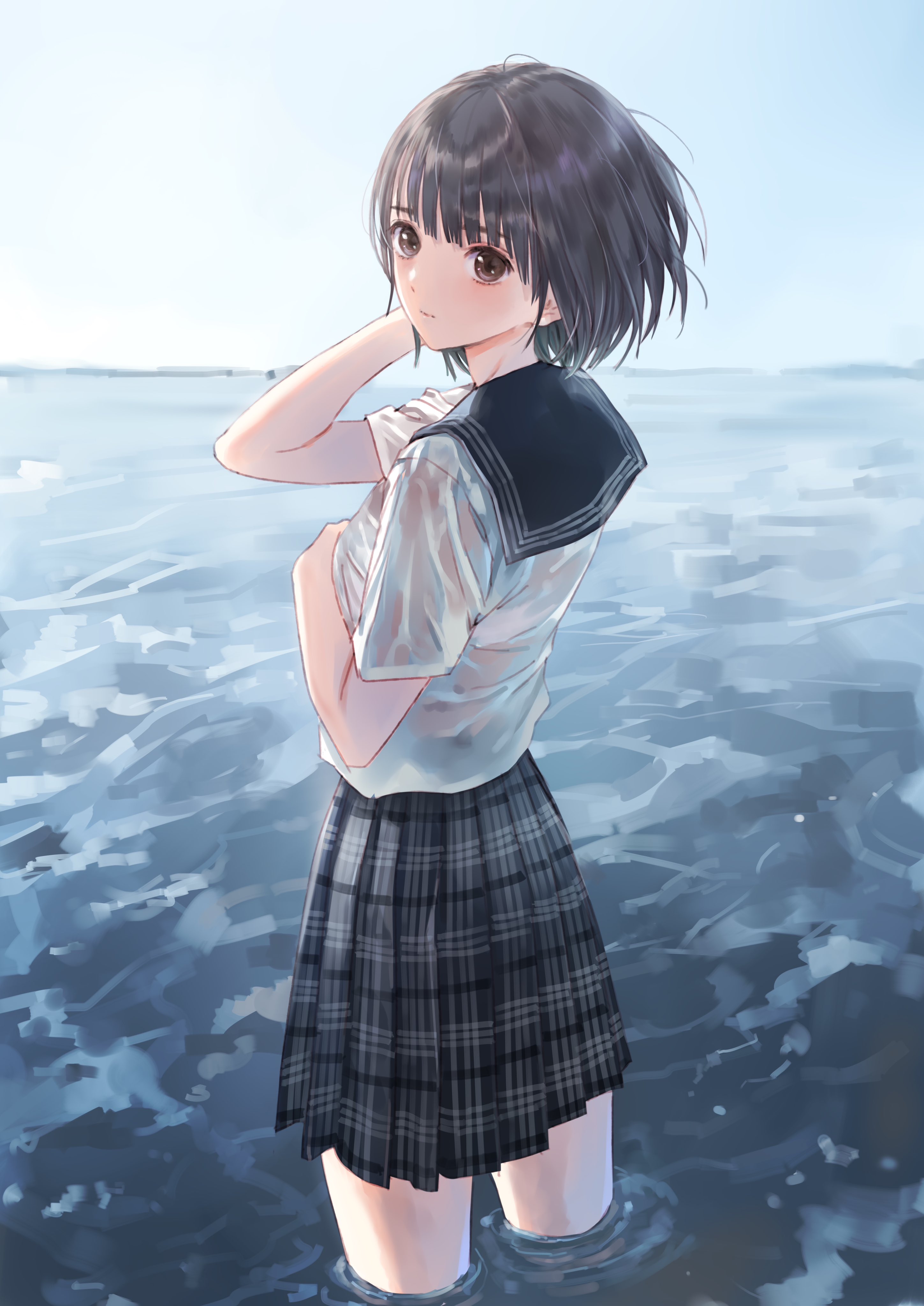 BLUE REFLECTION 白井日菜子 B2タペストリー 制服 濡れ透け 美