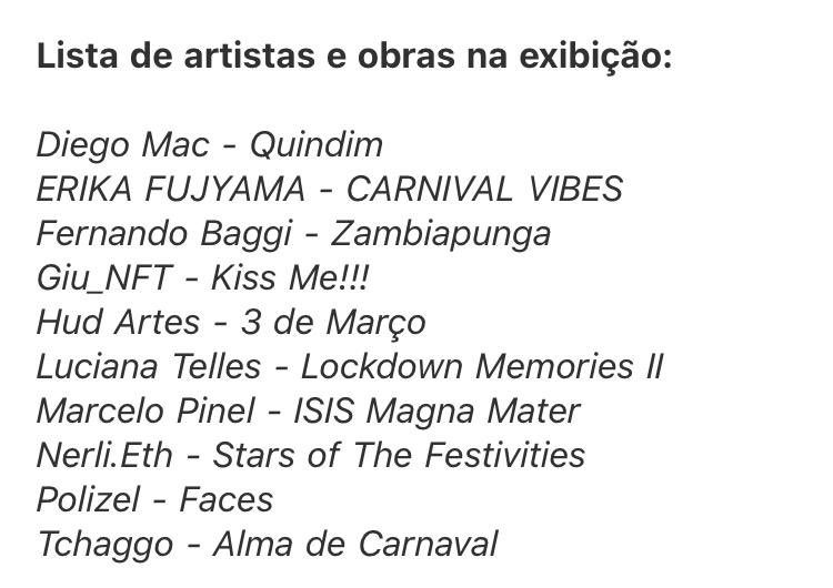 HUD NFT #SBCK to the Opa! Carnaval 2025 ! THANKS EVERYONE <a href="/GroupDotBR/">Group Dot BR - NY's only Brazilian theater company</a> <a href="/TezosCommons/">Tezos Commons</a> and awesome arts with <a href="/diego_mac_arena/">Diego Mac | DANCE+3D</a> <a href="/erkartwrks/">Erika Fujyama</a> <a href="/BaggiNft12471/">Fernando Baggi | NFT.NYC 2024</a> <a href="/nerlieth/">Nerlieth.art - NFT.NYC 2025</a> <a href="/tchaggo/">tchaggo</a>