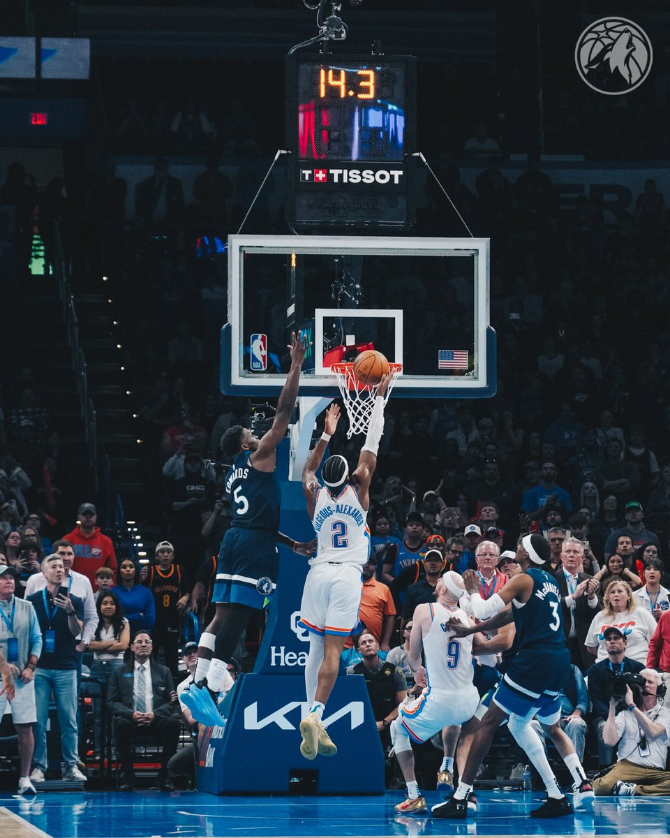 TWolvesLead's tweet image. Wolves were down 25 in the 3rd quarter

10:50 left in the 4th, Wolves were down by 24 (82-106)

3:55 left in the 4th, Wolves were down 16 (105-121)

Thunder were held scoreless the last 3:55 in regulation

Wolves complete the 25 point comeback to win in OT