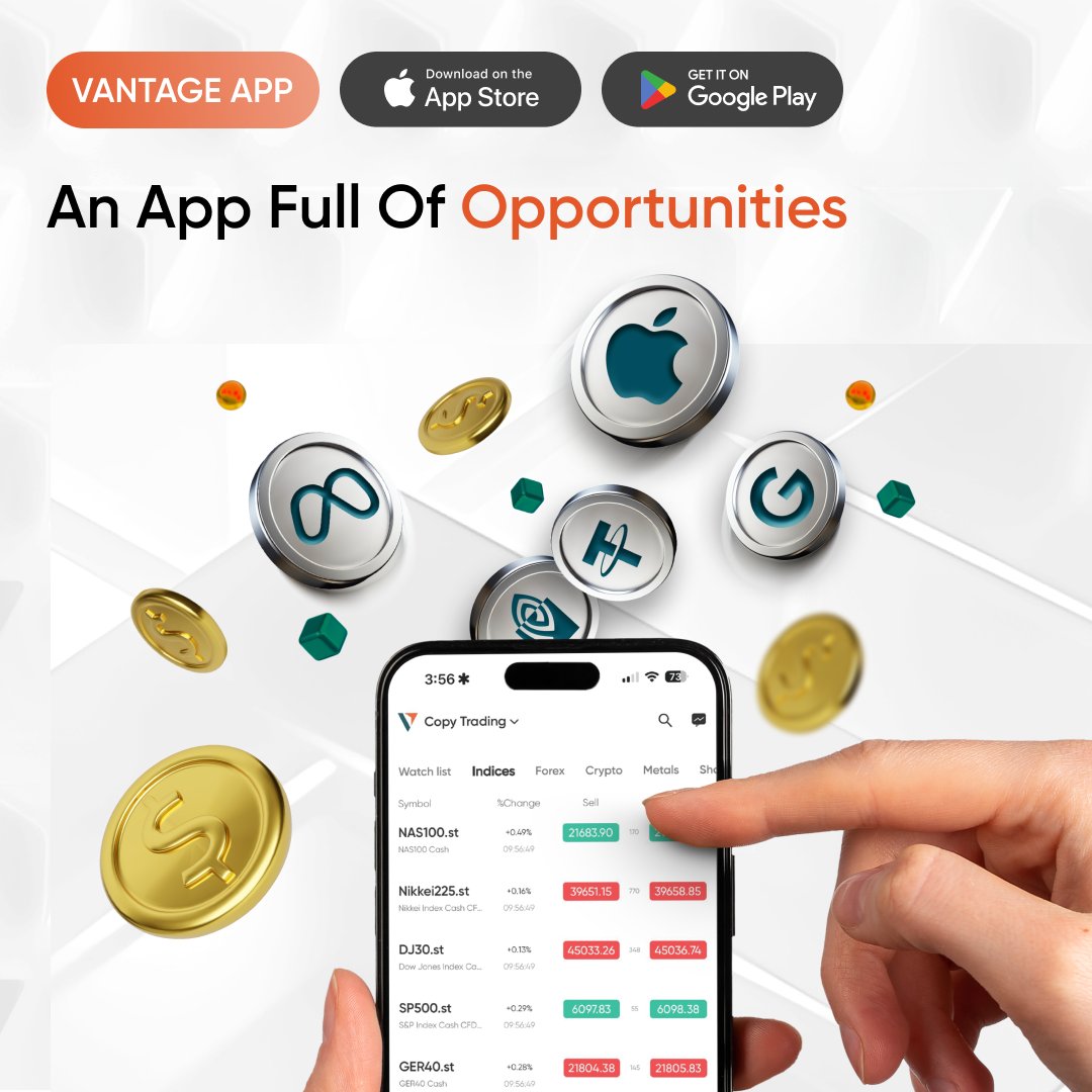 vantagemarkets's tweet photo. Access 1,000+ tradeable instruments, trusted by millionsβall in one powerful app.π±
Join the millions today: https://t.co/hknHcBicEZ
#VantageApp #VantageCopyTrading #MobileTrading #CopyTrading #AllInOneApp #FinancialMarkets #Finance #TradeLikeAMaster https://t.co/LJAcpw1W3s