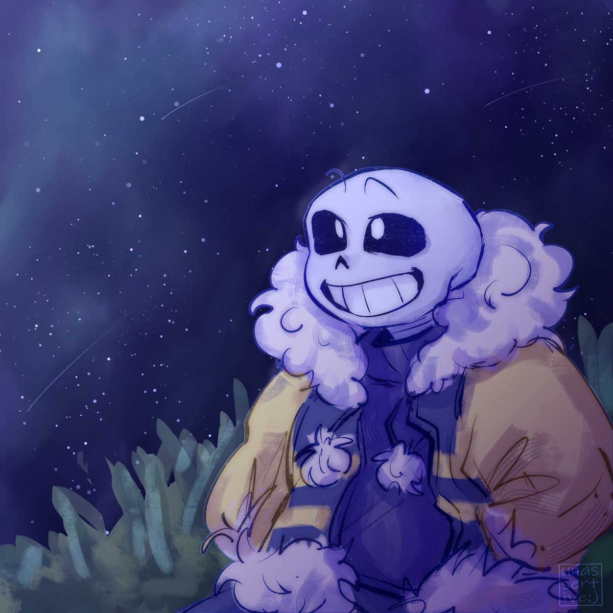 Una_ssertive's tweet image. -The stars shine so beautifully tonight, don't you think?
#undertaleAU #undertale #outertale #outersans