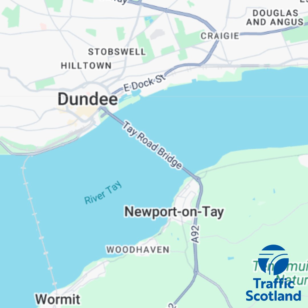 trafficscotland's tweet image. NEW ❗⌚ 09:13

🛣️ #A92 Tay Road Bridge 

One lane is restricted on the Tay Road Bridge due to a broken down vehicle⚠️

#UseCaution on approach ❗

@NETrunkRoads