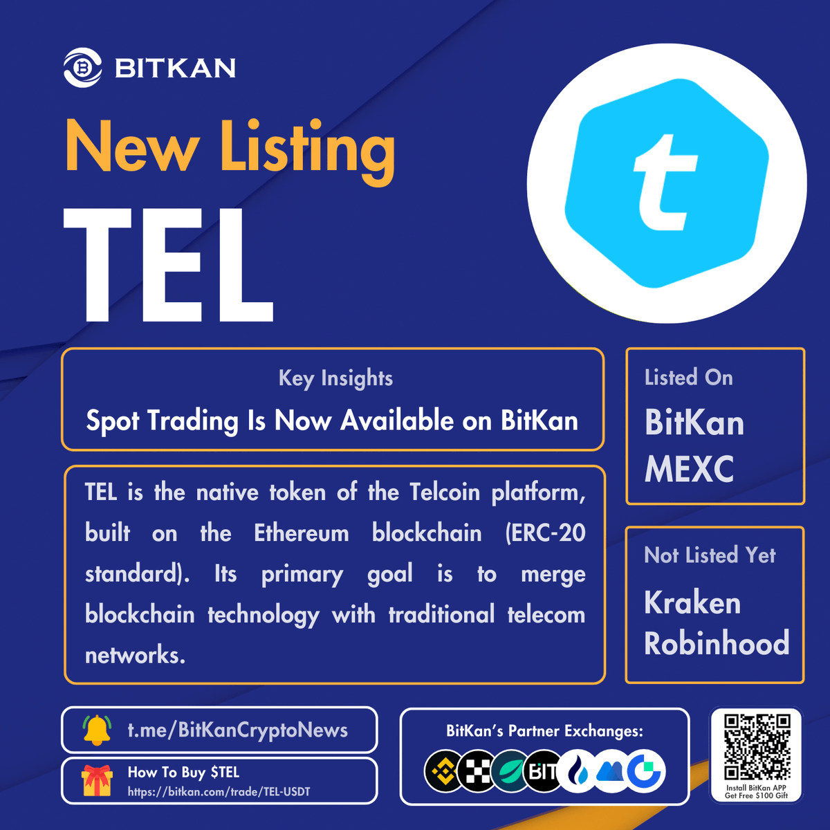 New Listing: <a href="/telcoin/">Telcoin</a> #TEL spot trading pair is now available for trade on BitKan Crypto Exchange.

$TEL Spot Trading Pair:
bitkan.com/trade/TEL-USDT…