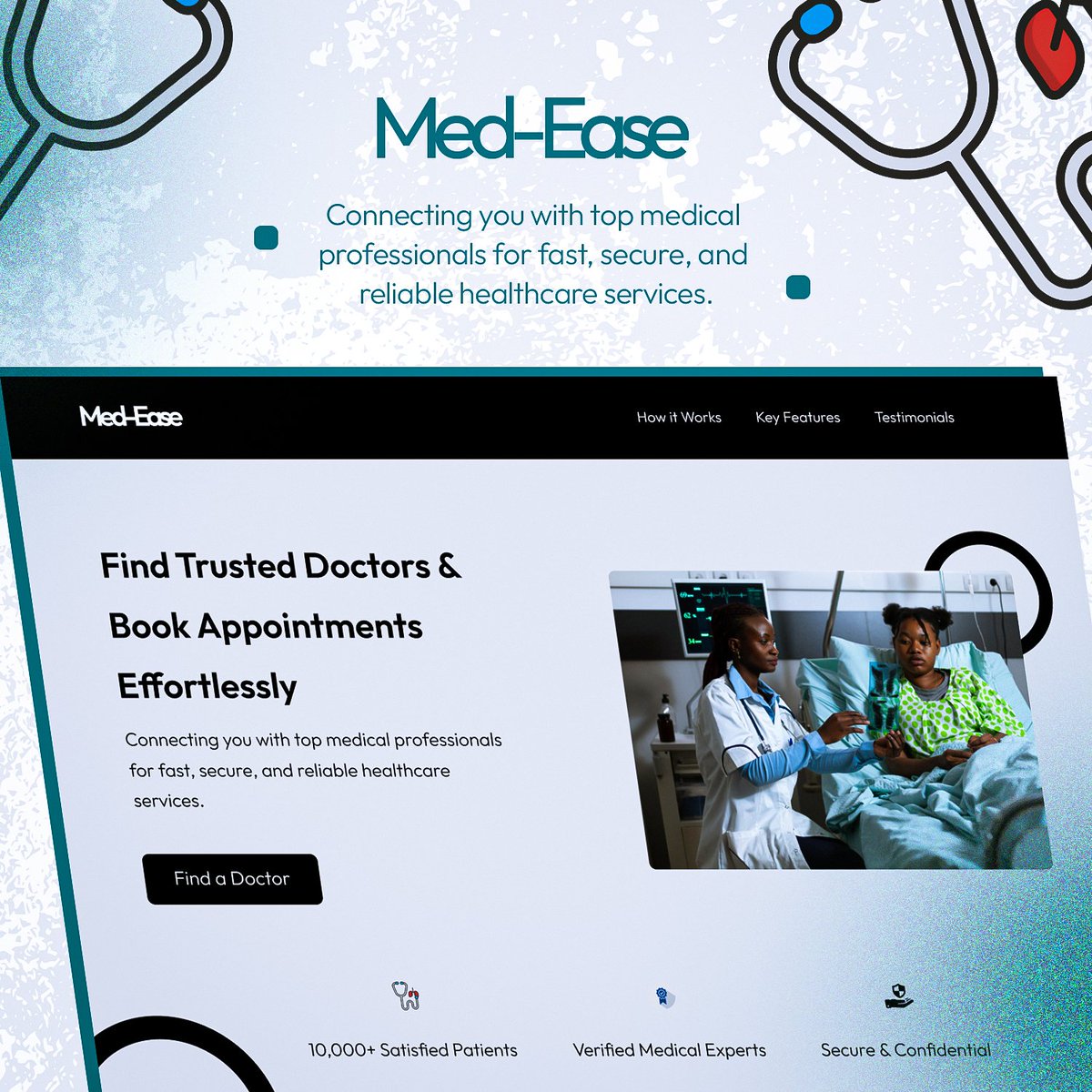 innocent_gp12's tweet photo. 🚀 MedEase is here!

A modern healthcare platform connecting you with trusted medical experts for fast, secure, and reliable healthcare services. 🏥✨

This is just the Black &amp; White version—the full experience is coming soon with smooth interactions! 👀

#UI @itzareous https://t.co/0mMMqLSbuT