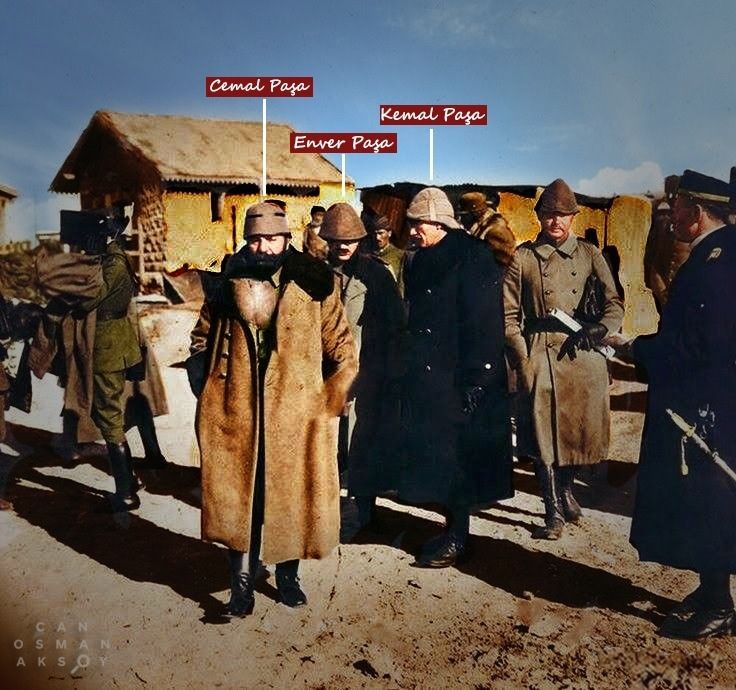 Cemal, Enver ve Mustafa Kemal Paşalar.