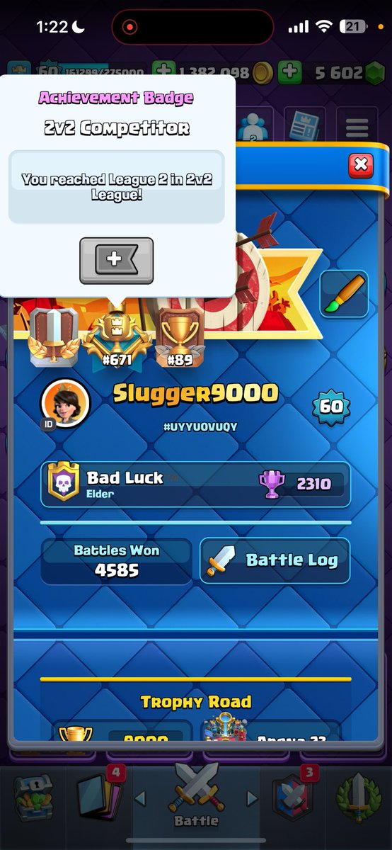 Top 1k in 2v2
Huge shout out to <a href="/Zach_LavaHound/">Zach</a> &amp; <a href="/Clown_CR2/">Rhino_CR</a>  for pushing with me 🎉