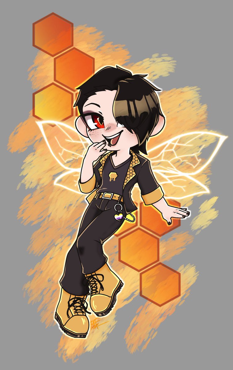 cheshyerr's tweet photo. ✧A gift to thy beautiful Bee @YoshibeeVT 
#art #vtuber https://t.co/UVVgnVNqLq