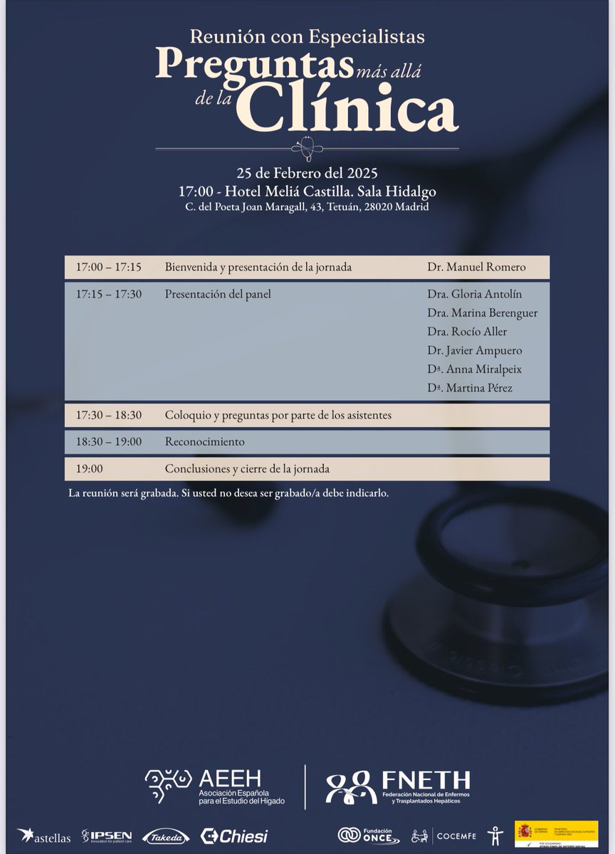 Hoy comienza el 50 congreso de <a href="/AEEHLiver/">Asociación Española para el Estudio del Hígado</a> Un significativo cumpleaños. Y como no puede ser de otra manera: Los pacientes lo primero. Tarde de encuentro con <a href="/fneth_org/">FNETH</a>  Celebremos la ciencia y el compromiso con la salud hepatica #SomosHURH #SomosSACyL