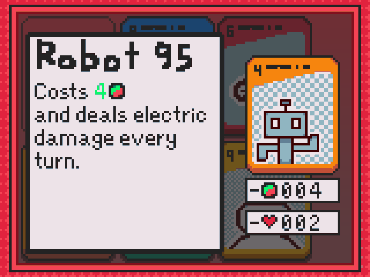 Pil4s_'s tweet image. Friendly Rivals✉️
Engage in wacky battles with cards created from the pfp's and usernames of people on your friend list !
The more people you add, the more cards you get !
--------------------------------------------------
This was my submission for #notagamejam 2025
#pixelart