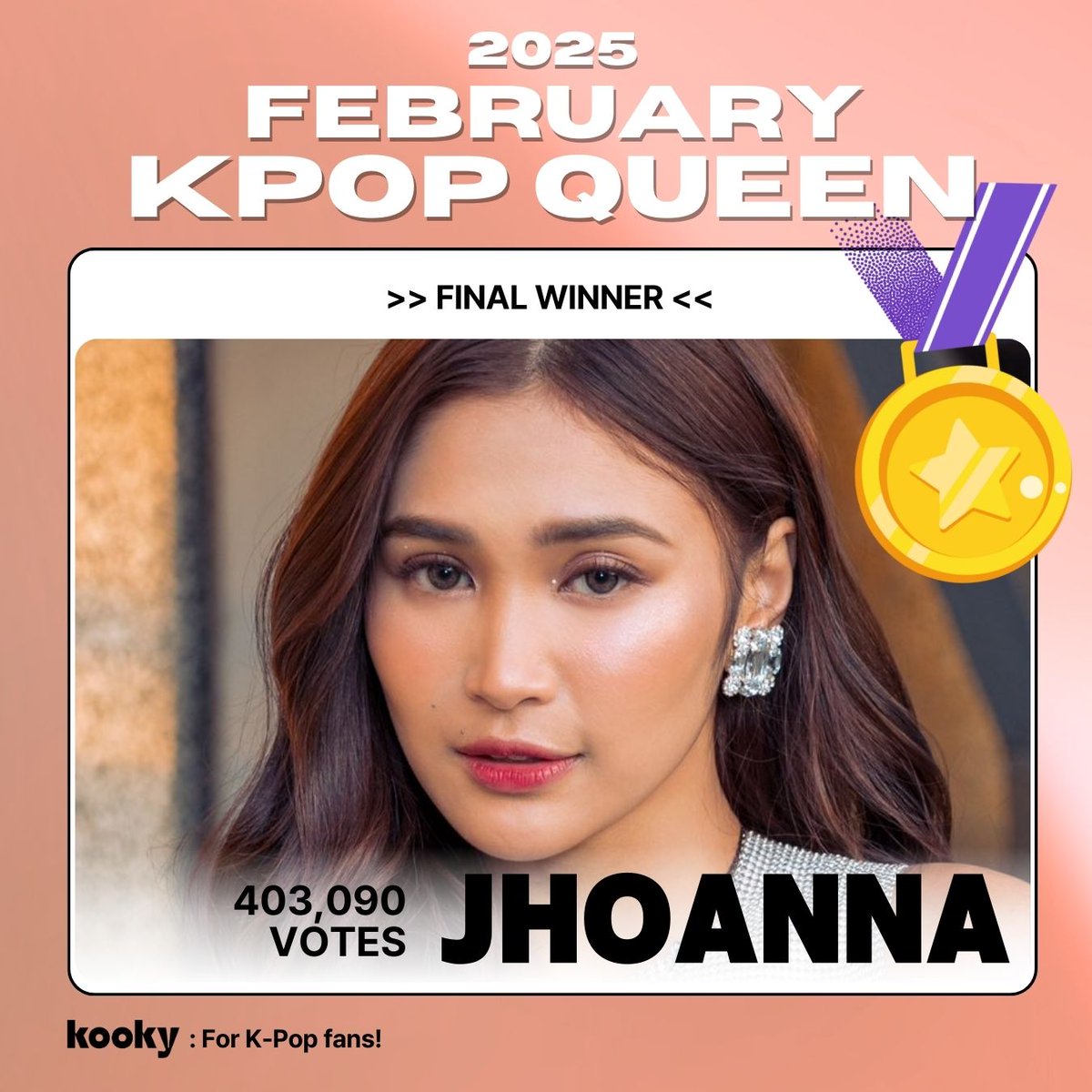kooky__official's tweet photo. 🌟 2025 February K-pop Queen Final Result🌟
✩°。✮ ✨ 비니 조안나 BINI JHOANNA ✨ ✩°。✮
🎁 Huge Hongdae Subway Ad
- One week of Huge Screen Ads in the Hongdae subway station to promote their artistry.
🎁 Online article
- A featured online article, boosting their brand reputation and introducing them to a wider audience.
✅ Please submit the ads here by 3/4(TUE) 10am KST
https://t.co/1o1K29G3ZP
📍 Hongdae Station
📅 2024/3/13-19
*This is the estimated time and location; further details will be announced later.
#KookyRanking #KookyPromotion #KookyMonthlyQueen #2025KookyQueen #JHOANNA #BINI #bini #jhoanna #bini_jhoanna #BINI_BlinkTwice #BINIverseWorldTour2025PH #Subwayads