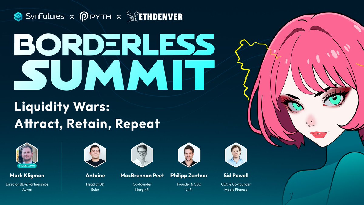 Fragmented liquidity is a major concern in DeFi. How do we solve that?

Let's find the answer from some of the best DeFi builders, at #BorderlessSummit Denver on Feb 27.

Panel:
Liquidity Wars: Attract, Retain, Repeat

Panelists:
<a href="/ant1lt/">Ant1 L.</a> from <a href="/eulerfinance/">Euler Labs</a>
<a href="/macbrennan_cc/">MacBrennan</a> from