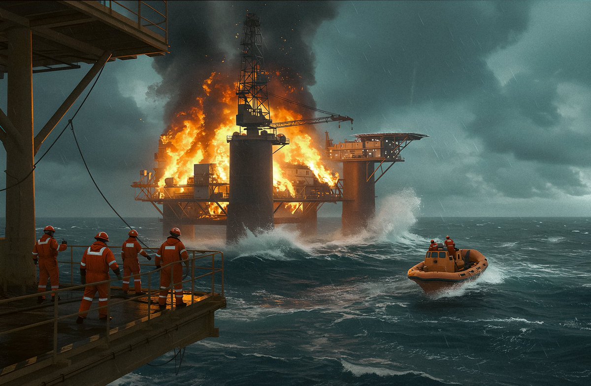 0x_gram's tweet photo. Gm web 3 

New Art 🖼️ (Day 18) 

Burning Oil Rig {2025} https://t.co/rN9965PBD8