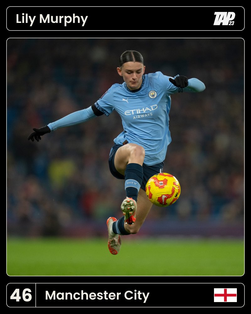 Excited to welcome Lily Murphy to the TaP23 family!

Having already made her breakthrough into the Man City first team as a teenager and representing England at youth level, Lily with her blistering speed has the world at her feet.