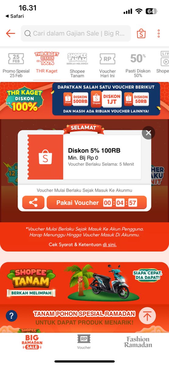 demi apa gue baru tau kalo THR Kaget cuma di jam 12 dan 4 sore. jangan sampe ketinggalan deh guys lumayan soalnya ini wkwk.