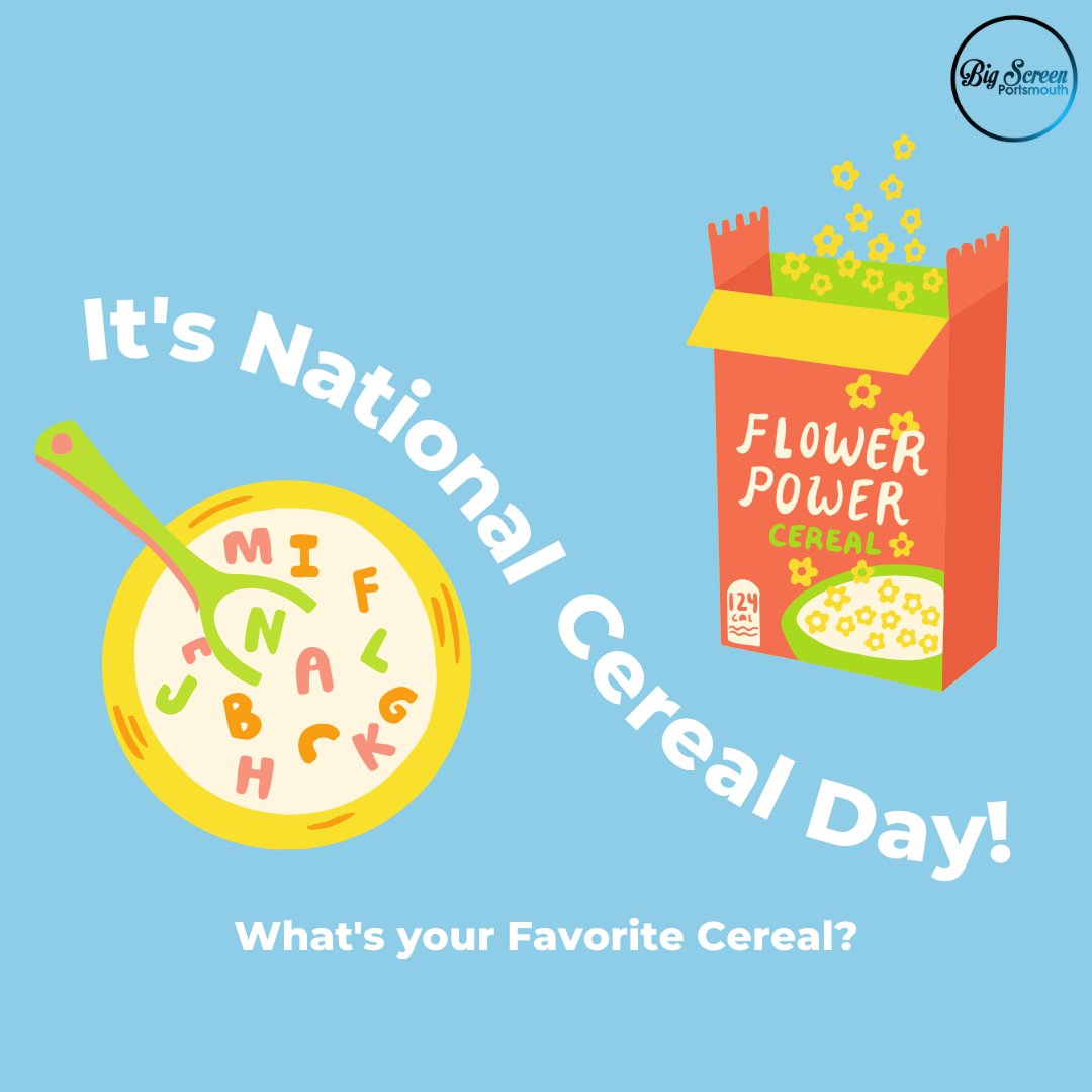 It's National Cereal Day! 🥣🥛

What's your favourite?

#nationalcerealday #cereal #bigscreen #portsmouth
#pompey #southsea #hampshire