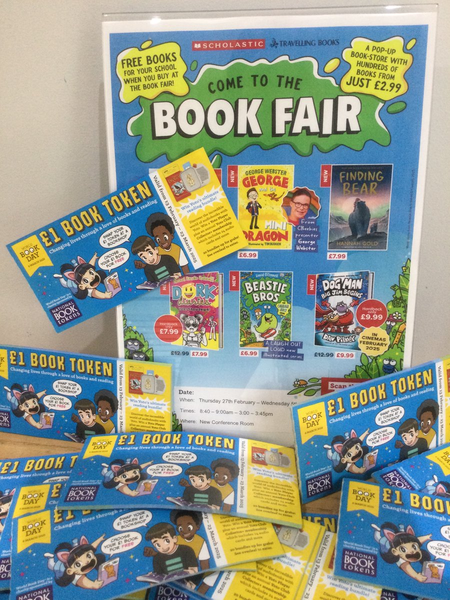 stjhighgate's tweet photo. Celebrating @WorldBookDayUK Every child will receive a World Book Day £1 Book Token that can be used at the book fair or swapped for one of the World Book Day books either at our fair or at your local bookseller. To find out more log-on to https://t.co/zXm3cWH12S
#schlib https://t.co/MqZ3MhR5SA