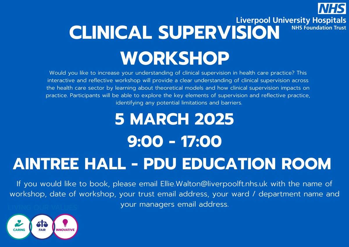 Have you been to one of our Clinical Supervision workshops yet?

Email us to book!

#LUHFTPEFTeam