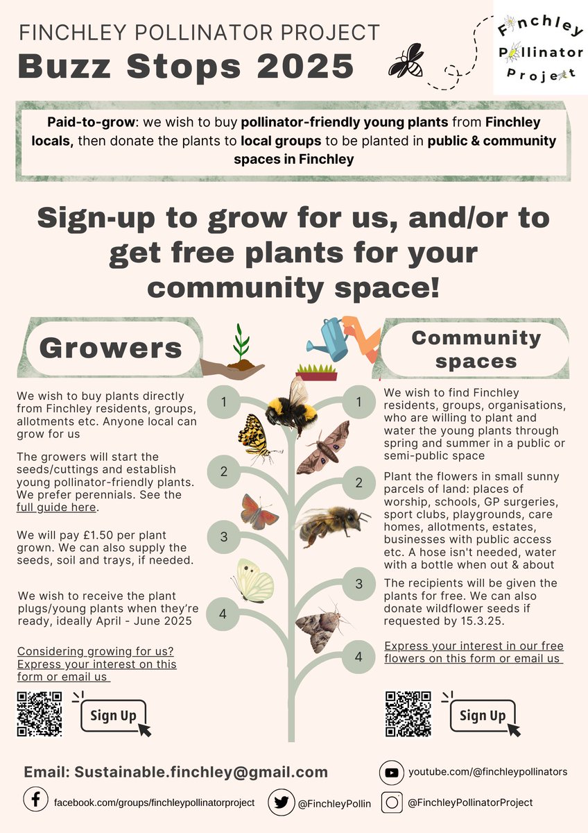 #Finchley-based community spaces can now apply to receive FREE pollinator-friendly plants, which will be grown locally. Don't miss out and find out more below:
mailchi.mp/4b01916470b5/b…