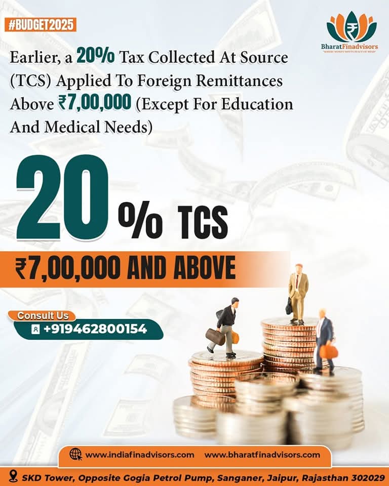 indiafinadvisor's tweet image. 📢 Budget2025 Update! 💰

Contact us today to transform your business finances. 
 📞: 9462800154
bharatfinadvisors.com

#Budget2025 #TCSUpdate #ForeignRemittance #TaxPlanning #FinanceMatters #TaxUpdates #MoneyMatters #WealthManagement #BharatFinadvisors #StayInformed