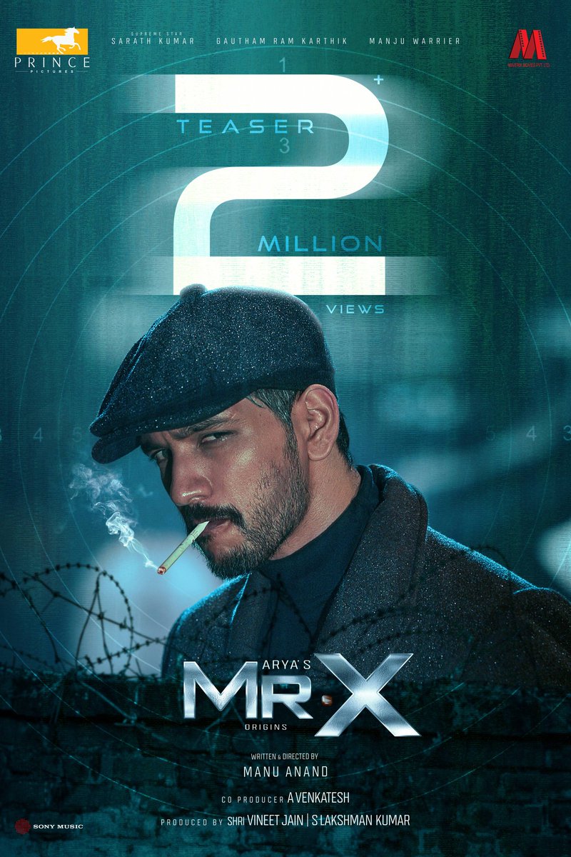 Prince Pictures (@prince_pictures) on Twitter photo The X-Force are amping it up on YouTube!
#MrX Teaser hits the 2 million mark 🔥
▶️ youtu.be/1IIifCYwTGc?si…
Produced by <a href="/lakku76/">S Lakshman kumar</a> #Maverik
Co-produced by <a href="/venkatavmedia/">Venkatesh</a>
<a href="/arya_offl/">Arya</a> <a href="/realsarathkumar/">R Sarath Kumar</a> <a href="/Gautham_Karthik/">Gautham Ram Karthik</a> <a href="/ManjuWarrier4/">Manju Warrier</a> <a href="/itsmanuanand/">Manu Anand</a> <a href="/AnaghaOfficial/">Anagha</a> <a href="/raizawilson/">Raiza</a> The X-Force are amping it up on YouTube!
#MrX Teaser hits the 2 million mark 🔥
▶️ youtu.be/1IIifCYwTGc?si…
Produced by <a href="/lakku76/">S Lakshman kumar</a> #Maverik
Co-produced by <a href="/venkatavmedia/">Venkatesh</a>
<a href="/arya_offl/">Arya</a> <a href="/realsarathkumar/">R Sarath Kumar</a> <a href="/Gautham_Karthik/">Gautham Ram Karthik</a> <a href="/ManjuWarrier4/">Manju Warrier</a> <a href="/itsmanuanand/">Manu Anand</a> <a href="/AnaghaOfficial/">Anagha</a> <a href="/raizawilson/">Raiza</a>