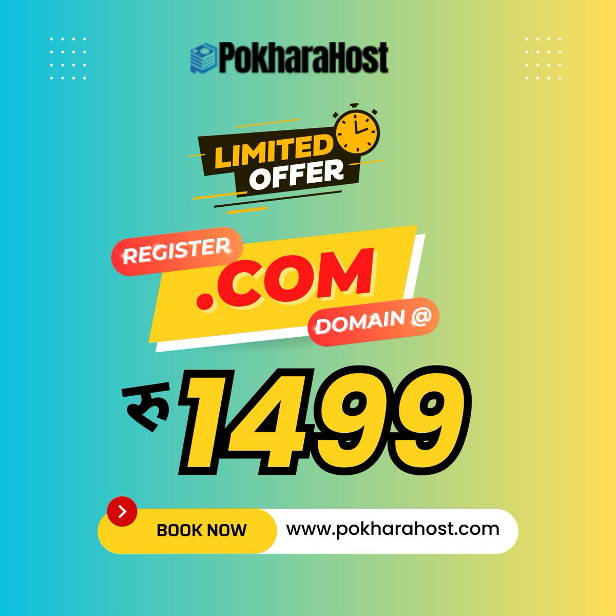 PokharaHostnp's tweet image. 🌐 Grab Your .COM Domain for JUST रु 1499! 🌐

🚀 Special Offer from Pokhara Host!
✅ Easy registration, reliable hosting, and 24/7 support.

👉 Claim your domain now: zurl.co/DpI7l

#PokharaHost #DomainSale #COMDomain #WebHosting #SpecialOffer