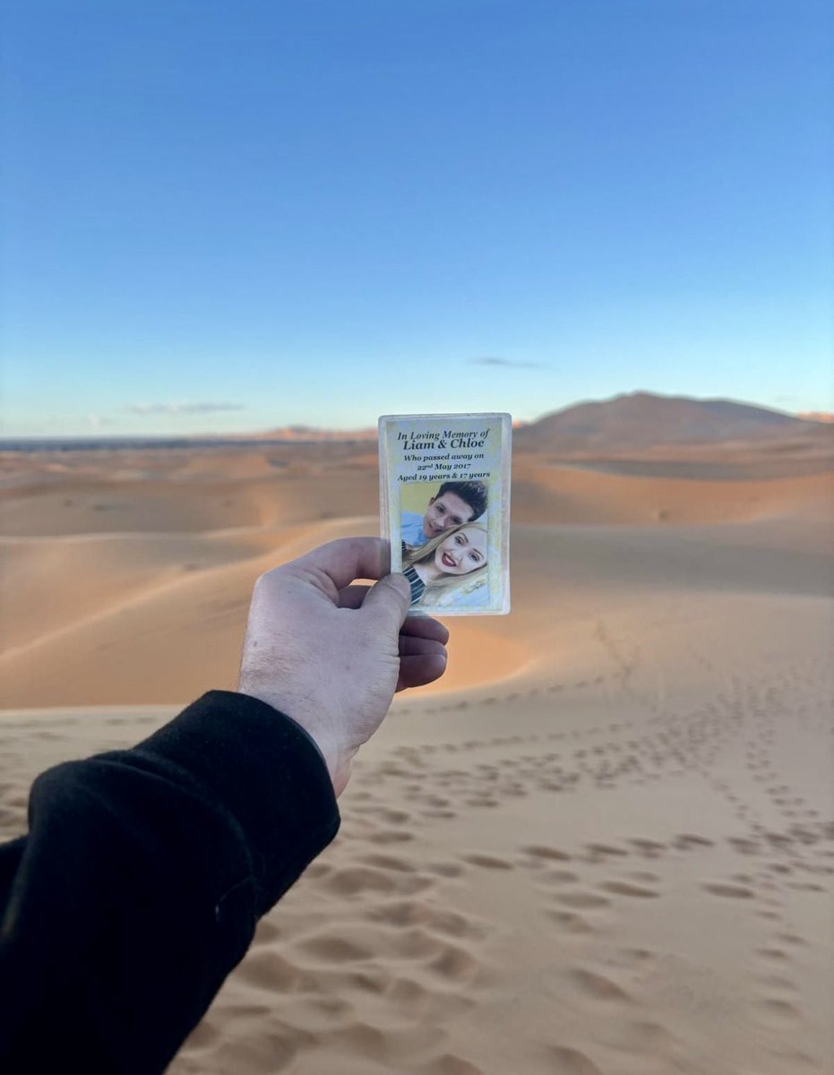 chloeandliam24t's tweet photo. Thank you Zack Curry for taking Chloe&amp;Liam on his holidays. A few photos in the Sahara 🩷💙 https://t.co/ubSO9Ie9sK