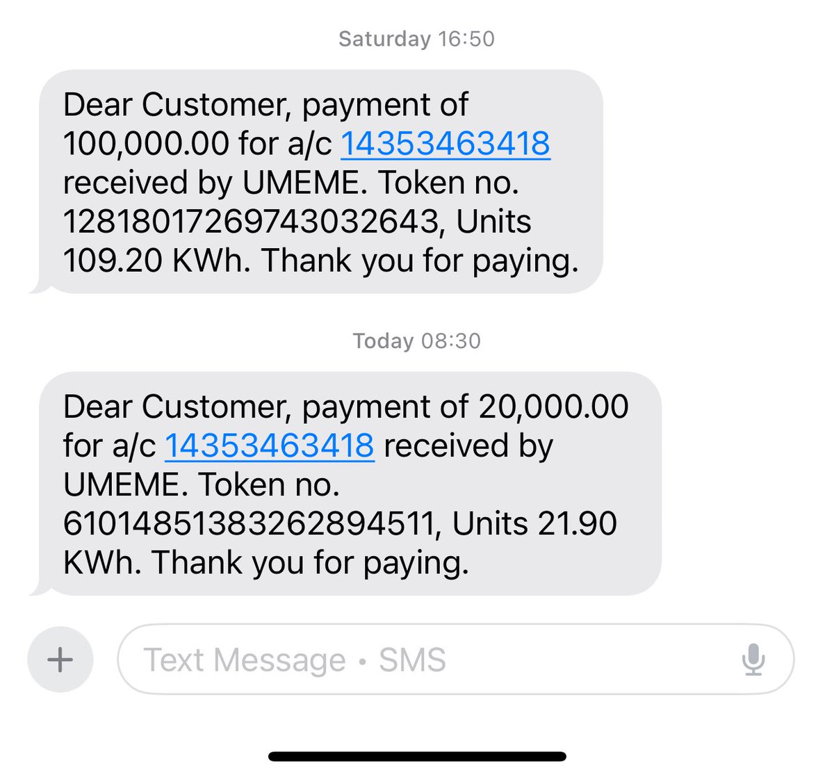 geraldmusinguzi's tweet image. @UmemeLtd @MDofUmeme what is happening? We loaded 100k on saturday around 4pm but today woke up without power. We thought it was loadsheding but decided to put a 20k and power came back. How can 100k units get finished in just two days? We need answers…