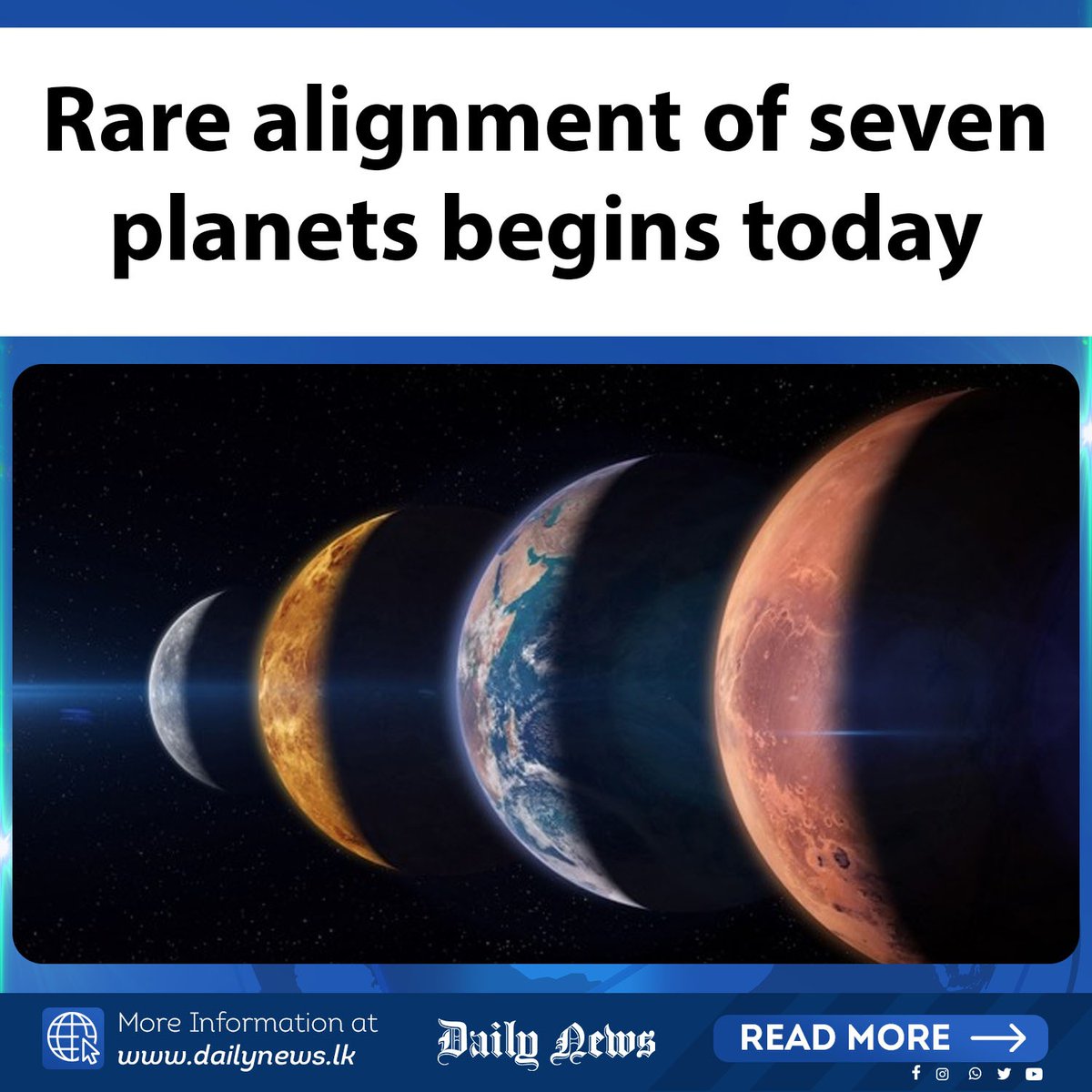 DailyNews_lk's tweet image. Rare alignment of seven planets begins today
#lka #solarsystem #rarealignment #arthurcclarkeinstitute
dailynews.lk/2025/02/25/loc…