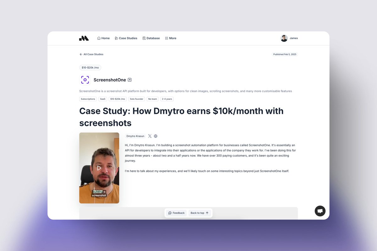 milestones_so's tweet photo. “People think SaaS stands for ‘Software as a Service.’ No, it actually stands for ‘Suffering as a Service.’"

Check out the fantastically in-depth case study with @DmytroKrasun here, covering everything from first users to mistakes and learnings https://t.co/O9BGLt3L0C https://t.co/H7gWHZZo2o