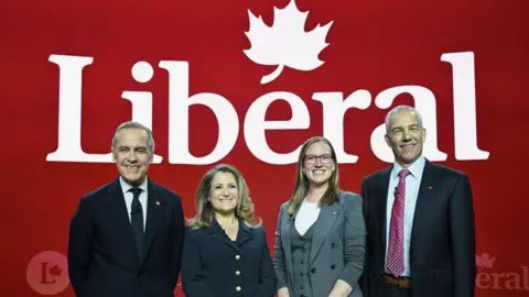 Justin_isRight's tweet photo. #MarkCarney’s performance in the @CBCNews French debate was a disaster. The @liberal_party which has never elected a female leader seem to have selected an unelected, uniligual white man as their leader. #SelectedNotElected https://t.co/bL7G5GOfeF