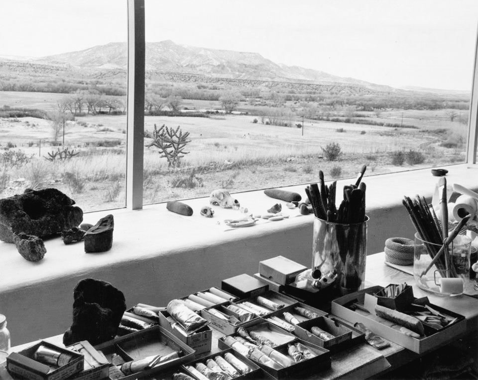 View from the studio window of Georgia O'Keeffe, 1960 by photographer Laura Gilpin #WomensArt